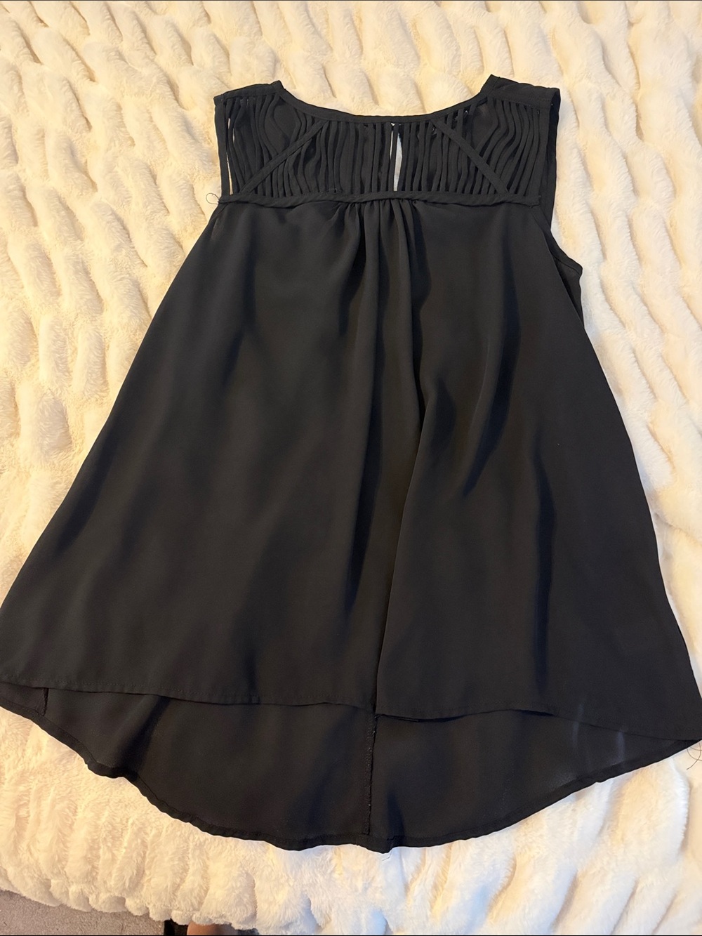 Apt. 9 Black Sleeveless Woven Yoke Tank C4